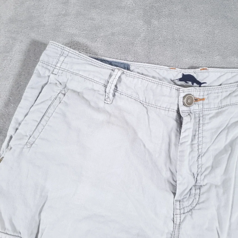 Tommy Bahama Cargo Shorts Mens 34 Gray Cotton Casual Utility‎ Summer Hiking